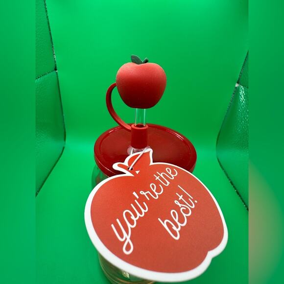 Sheffield Home / teacher era / Tumbler / red iridescent/ apple straw top / NWT - Picture 5 of 5